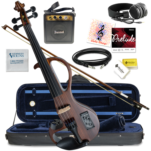CLEARANCE Bunnel Edge Zebrano Electric Violin Outfit