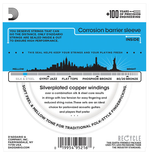 Daddario silk and online steel strings